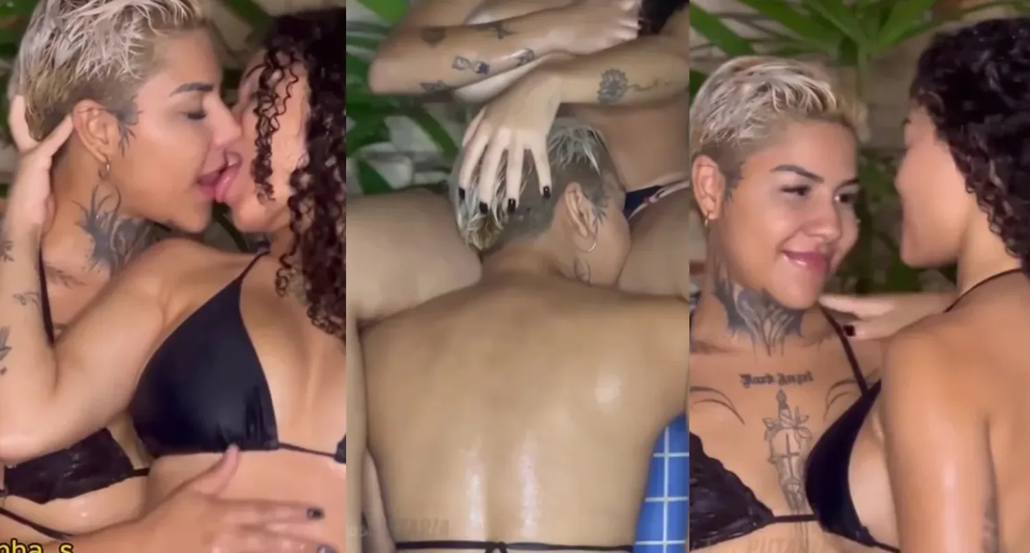 Melissa Montagnole e Torinha transando a beira da piscina